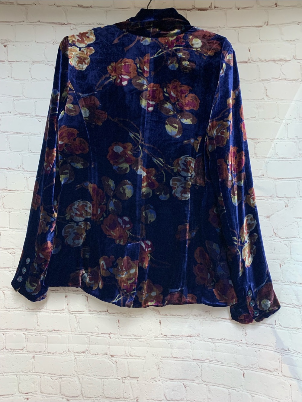 Looks New! Sundance Blue Floral Velvet Lined Blazer Size 6  38” $228 - Picture 8 of 8